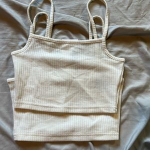 H&M off-white crop tank tops